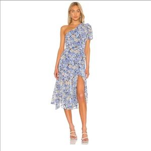 ASTR the Label Santorini midi dress; blue/yellow